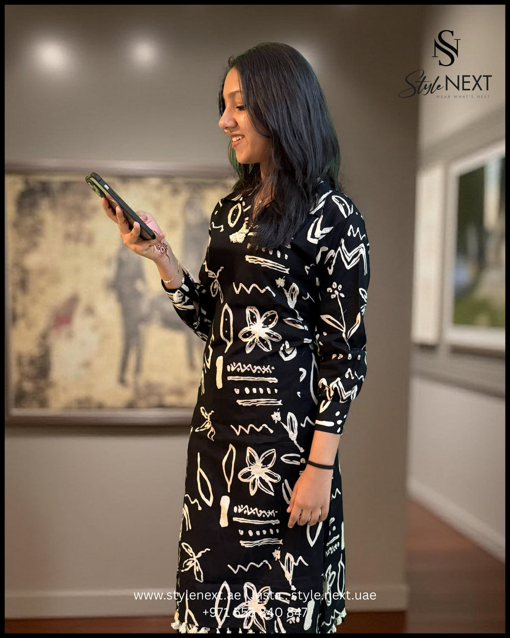 Classic Black & White Printed Co-ord Set from Jaipur