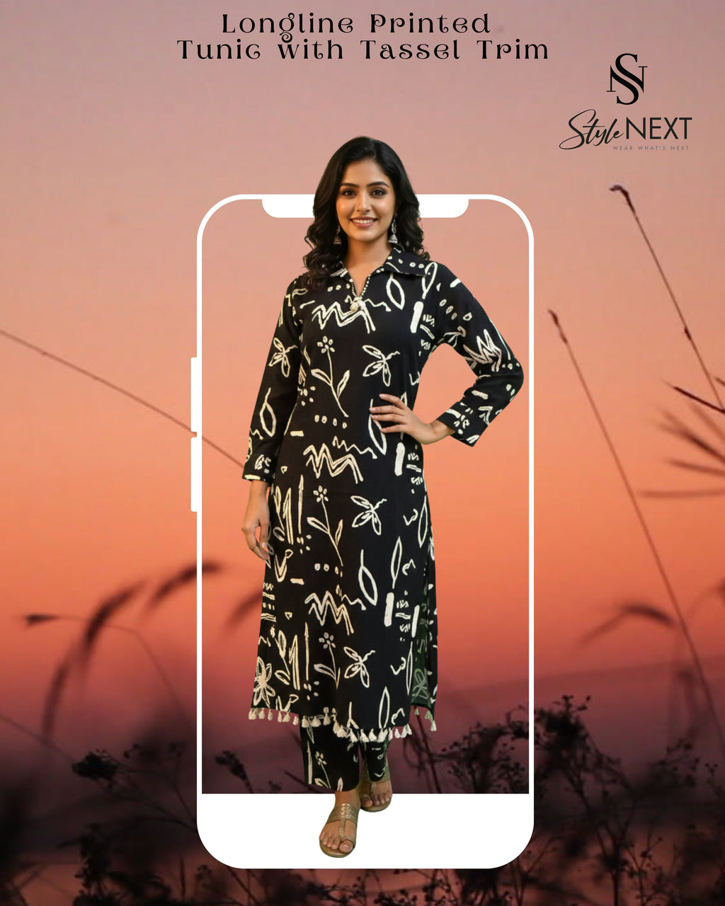 Classic Black & White Printed Co-ord Set from Jaipur