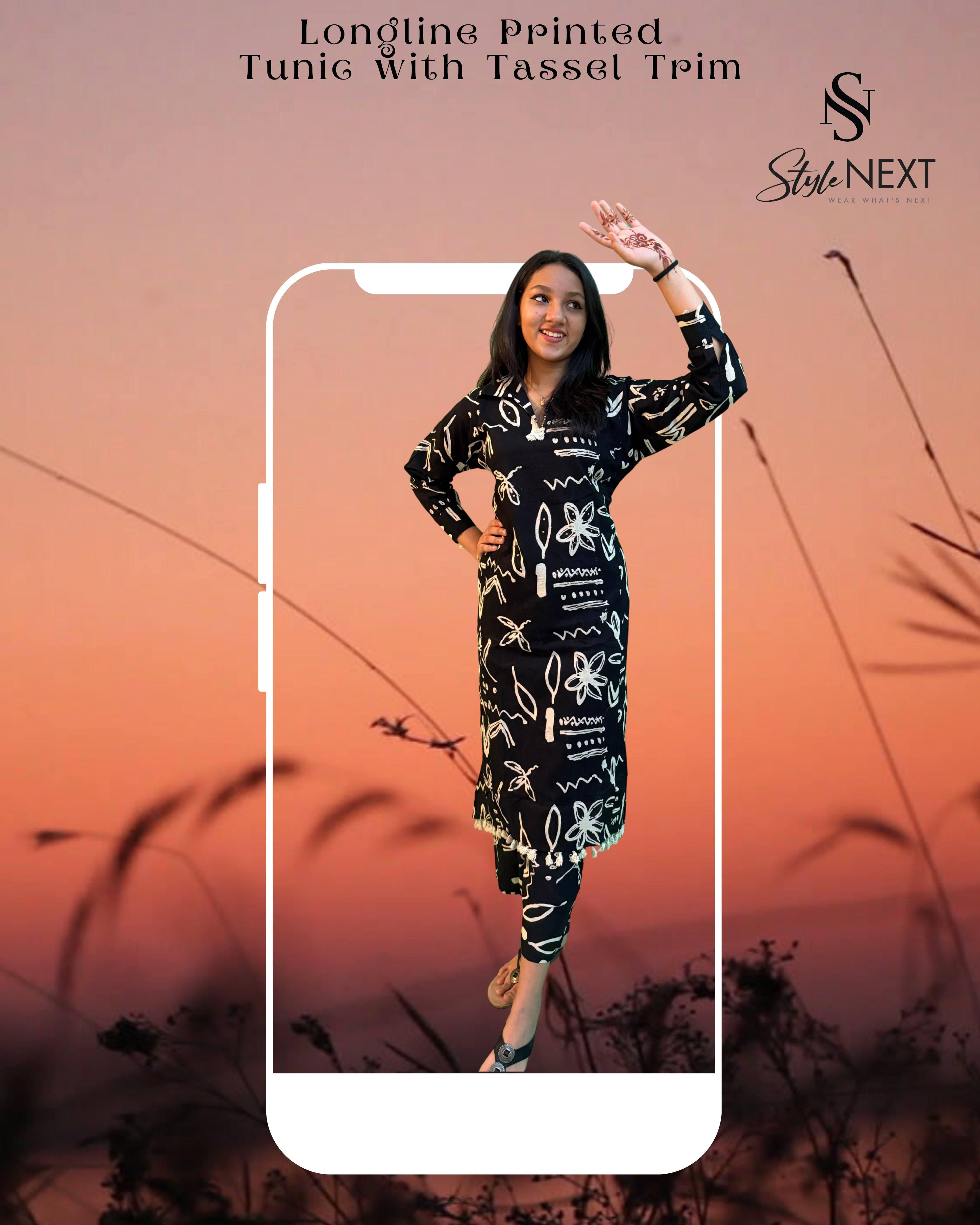 Classic Black & White Printed Co-ord Set from Jaipur