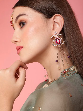 Fuchsia Bloom Long Earring