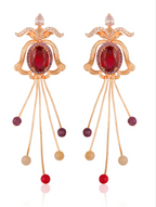 Fuchsia Bloom Long Earring