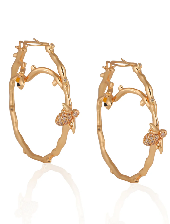 Sculpted Vein Statement Hoop